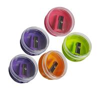 Tidy Top Pencil Sharpeners, Multicolour, Pack of 5, Single Hole Sharpeners, Multipack, Perfect for School Home Office Everyday Use, iZOFAX Black Ball Pen