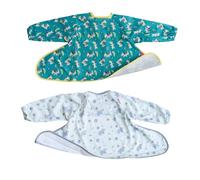 Tidy Tot Spare Weaning Bib & Tray Kit - 2 Coverall Long Sleeved Bibs for BLW with Sleeves, Waterproof