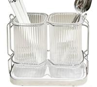 Tidy Up Your Countertop with This Practical Wall Mounted Stainless Steel Organizing Rack (ιΆθ²+ιζθ²)
