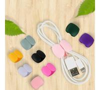 Tidy Up Your Tangled Wires 10PCS Silicone Cable Manager Clips for Cable Organization (Purple)