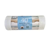 Tidy 40 Z Tie Handles Swing Bin Liners Lemon 50L