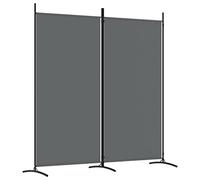 Tidyard 2-Panel Folding Room Divider, Freestanding Wall Privacy Screen, Room Partition Separator Wall Furniture for Bedroom, Living Room and Office Anthracite 175x180 cm Fabric 475