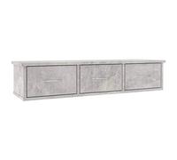 Tidyard 3-Drawer Floating Shelf, Wall Mounted, Concrete Grey, 88 x 26 x 18.5 cm - Organize Keys, Display Photos, Makeup Station Model800598