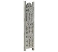 Tidyard 3-Panel Folding Room Divider, Hand Carved Wall Privacy Screen, Room Partition Separator Wall Furniture for Bedroom, Living Room and Office Grey 120x165 cm Solid Mango Wood 4 272