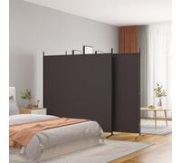Tidyard 3-piece brown folding screen 525x180 cm fabric screen Model350279