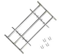 Tidyard Adjustable Security Grille for Windows with 3 Crossbars Solid Galvanised Steel 1000-1500 mm