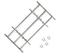 Tidyard Adjustable Security Grille for Windows with 3 Crossbars Solid Galvanised Steel 500-650 mm