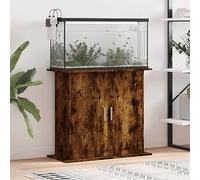 Tidyard Aquarium Stand Cabinet Durable and Stylish Fish Tank Base with Storage Compartment Smoked Oak 81x36x73 cm Engineered Wood