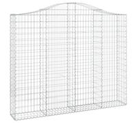 Tidyard Arched Gabion Basket 200x30x160/180 cm Galvanised Iron Gabions Model153388