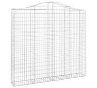Tidyard Arched Gabion Basket 200x30x180/200 cm Galvanised Iron Gabions Model153389