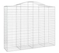 Tidyard Arched Gabion Basket 200x50x160/180 cm Galvanised Iron Gabions Model153398