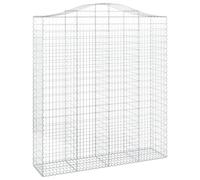 Tidyard Arched Gabion Basket 200x50x220/240 cm Galvanised Iron Gabions Model153401