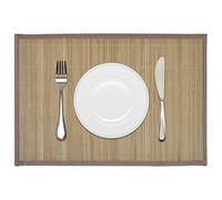 Tidyard Bamboo Table Placemats Set of 6 for Kitchen Dining Room (Brown) 30 x 45 cm