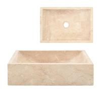 Tidyard Bathroom Basin Sink, Countertop Basin, Washbowl, Ceramic Basin Only, for Modern Bathroom Décor 45x30x12 cm Marble High Gloss Cream Hardware
