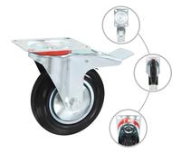 Tidyard Casters with Double Brakes 4 pcs 160 mm Wheel for Workbench Trolley Coffee Table casters Model143452