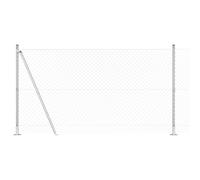 Tidyard Chain Link Fence with 13 Flanged Posts 1.2 x 25 m Galvanised Steel Decoration Fence