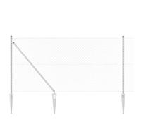 Tidyard Chain Link Fence with 7 Spike Posts 1.2 x 10 m Galvanised Steel Fence Materials Model3351206