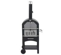 Tidyard Charcoal Pizza Oven - Steel, Black, 65x50x157cm - Garden Baking & Smoking Model44279
