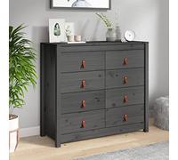 Tidyard Chest of Drawers Side Cabinet Sideboard Wooden Bedroom Chest Cabinet Storage Cupboard Living Room Bedroom Furniture Grey 100x40x90 cm Solid Wood Pine