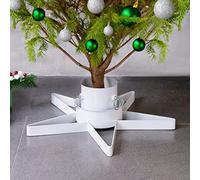 Tidyard Christmas Tree Stand Traditional Christmas Tree Base Holder White 47x47x13.5 cm