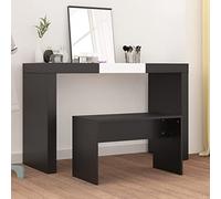 Tidyard Classic Black Engineered Wood Dressing Stool - Modern Minimalist Design for Bedroom, Living Room, and Cloakroom - 70 x 35 x 45 cm Model802814