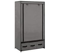 Tidyard Collapsible Wardrobe Portable Closet Grey Practical 87x49x159 cm Fabric Home Furniture Model282460