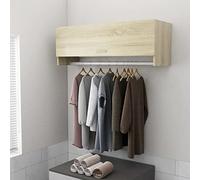 Tidyard Compact Wardrobe with 2 Compartments - Sonoma Oak Engineered Wood, 100 x 32.5 x 35 cm - Bathroom, Kitchen, Laundry Storage Model808236