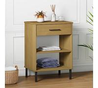 Tidyard Console Table Cabinet Hallway Entryway Desk Narrow Sofa Table for Living Room Bedroom Hallway Brown Solid Wood Pine OSLO Furniture