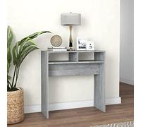 Tidyard Console Table, Entryway Hallway Table, Sofa Tables, 2-Tier Side Table with 2 Open Shelves, Simple Design, Grey Sonoma 78x30x80 cm Engineered Wood