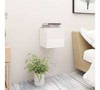 Tidyard Cube Bookcase with Door Wall-Mounted Bedside Cabinet Cube Storage Unit for Office, Living Room Decor High Gloss White30.5x30x30 cm Chipboard Cabinet