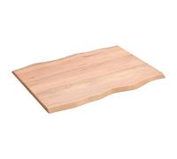 Tidyard Desk Top Wooden Tabletop Solid Wood Oak Work Tabletop Desktop Countertop Light Brown Work Surface 80x60x2 cm Treated Solid Wood Oak