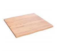 Tidyard Desk Top Wooden Tabletop Solid Wood Oak Work Tabletop Desktop Countertop Light Brown Work Surface 60x60x2 cm Treated Solid Wood Oak