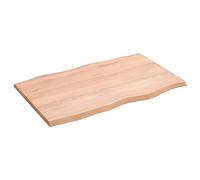 Tidyard Desk Top Wooden Tabletop Solid Wood Oak Work Tabletop Desktop Countertop Light Brown Work Surface 80x50x2 cm Treated Solid Wood Oak