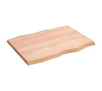 Tidyard Desk Top Wooden Tabletop Solid Wood Oak Work Tabletop Desktop Countertop Light Brown Work Surface 80x60x4 cm Treated Solid Wood Oak