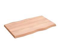 Tidyard Desk Top Wooden Tabletop Solid Wood Oak Work Tabletop Desktop Countertop Light Brown Work Surface 80x50x4 cm Treated Solid Wood Oak