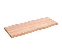 Tidyard Desk Top Wooden Tabletop Solid Wood Oak Work Tabletop Desktop Countertop Light Brown Work Surface 100x40x4 cm Treated Solid Wood Oak