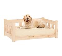 Tidyard Dog Bed Indoor Dog Sofa Wooden Dog Sofa Easy Access Dog Basket Dog Seat 75.5x55.5x28 cm Solid Wood Pine