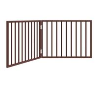 Tidyard Dog Gate Foldable 2 Panels Brown 160 cm Poplar Wood Dog door Model352200