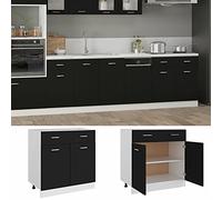 Tidyard Drawer Bottom Cabinet Lyon Black 80x46x81.5 cm Engineered Wood cabinets and storage Model801237