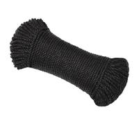 Tidyard Durable Polypropylene Rope - 6mm x 100m, Black, UV/Weather Resistant, Ideal for Outdoor Projects Model153003