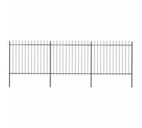 Tidyard Elegant Black Powder-Coated Steel Garden Fence with Spear Top - 510 x 200 cm, Perfect for Home and Business Security Model277631