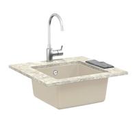 Tidyard Elegant Granite Kitchen Sink: Durable, Easy to Maintain, Beige Color, Perfect for Modern Homes 42028422