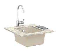 Tidyard Elegant Granite Kitchen Sink: Durable, Easy to Maintain, Beige Color, Perfect for Modern Homes 42028418