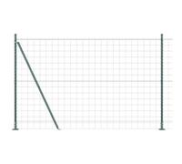 Tidyard Euro Fence Set of 2 Green Galvanized Steel 10 x 1.5 m Durable Decoration Fence