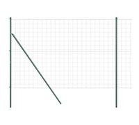 Tidyard Euro Fence Set of 2 Green Powder-Coated Steel 10 x 1.5 m Decoration Fence