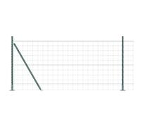 Tidyard Euro Fence Set of 2 Green Powder-Coated Steel 25 x 0.8 m Decoration Fence