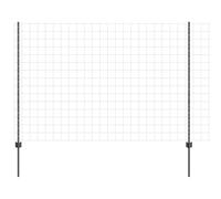 Tidyard Euro Fence with 10 U Posts Grey 1.5x10 m Steel Decoration Fence