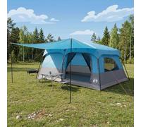 Tidyard Family Tent for 14 People Summer Camping Polyester and Steel, Grey and Orange, 500x400x230 cm, Outdoor Shelter with Canvas Roof 42028503