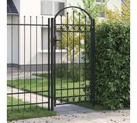 Tidyard Fence Gate with Arched Top Steel 100x250 cm Black Fence Gate Model146339