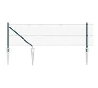 Tidyard Fence Post Set Set of 2 Green Metal 10 x 0.5 m Durable Garden Fence Trellis